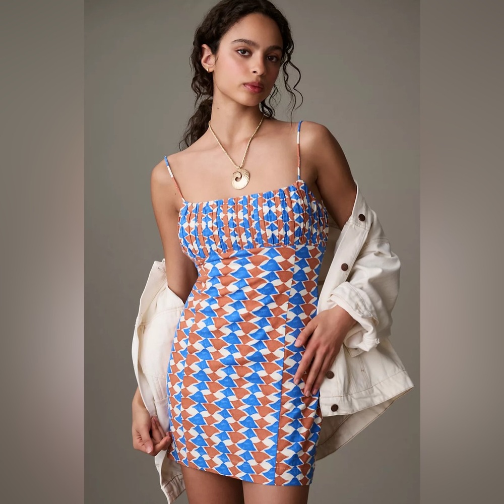 💜Maeve Ophelia Sleeveless Linen Slim Mini Dress | Size 14